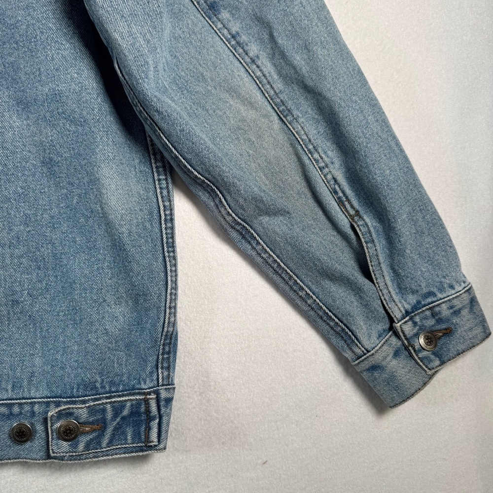 Dunbrooke Jacket Mens Large Blue Jean Barn Embroidered Leather Collared Vintage - Picture 15 of 16
